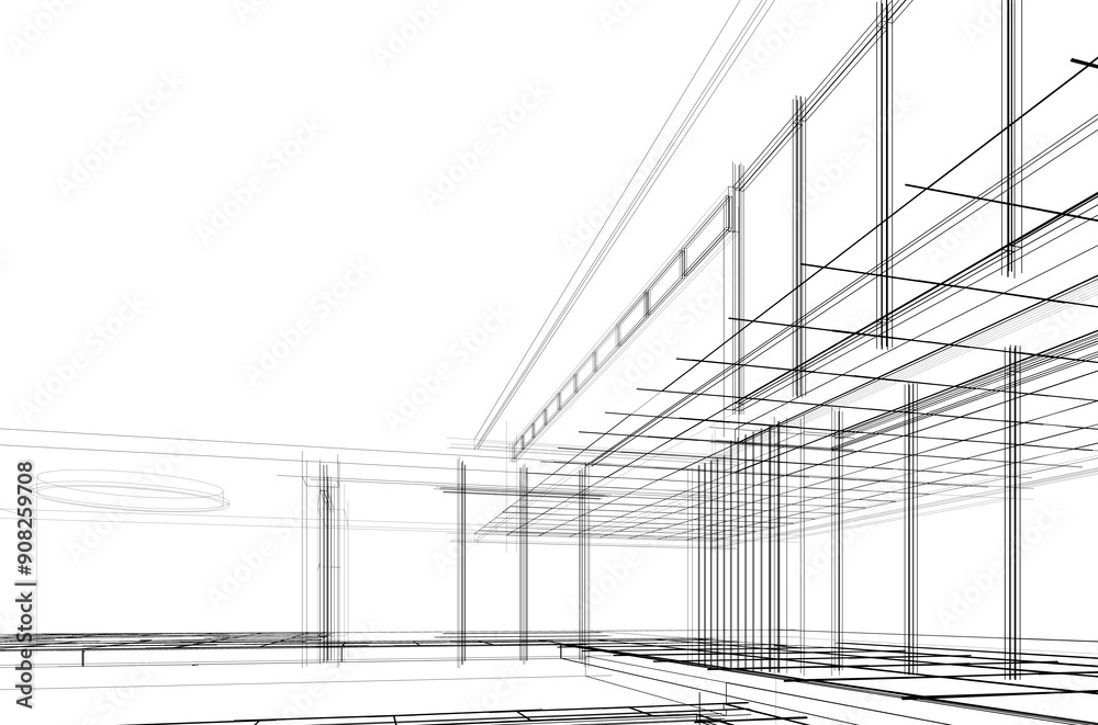 Abstract modern architecture 3d illustration Abstract modern architecture 3d illustration