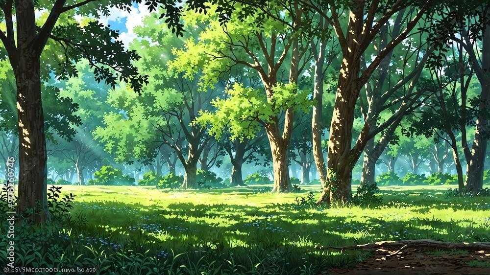 Obraz premium spiritual grove grove imbued with spiritual energy and anime