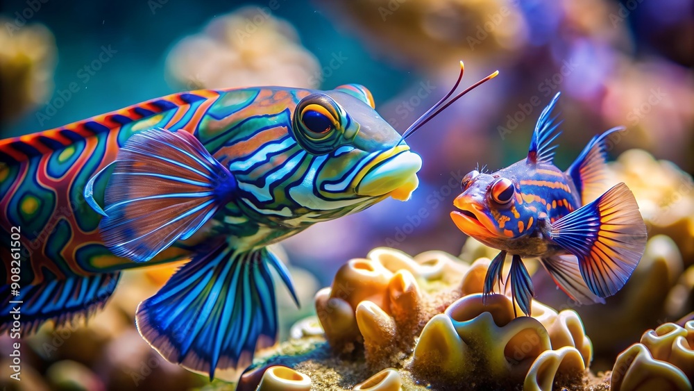 Mandarin Fish with a Shrimp: A Unique Partnership AI Generated Mandarin Fish with a Shrimp: A Unique Partnership AI Generated