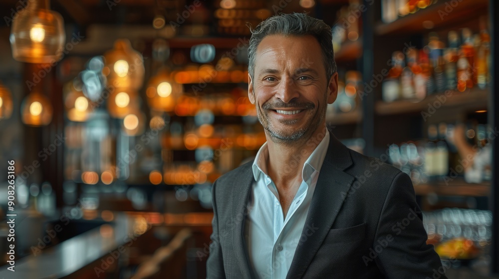 Confident Man in a Suit at a Stylish Restaurant 11 Confident Man in a Suit at a Stylish Restaurant 11