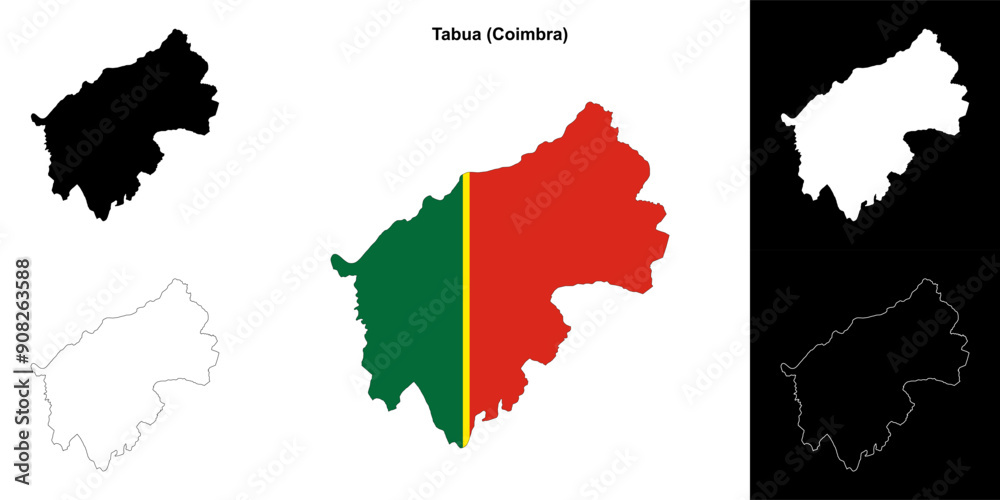 Tabua municipality outline map set Tabua municipality outline map set