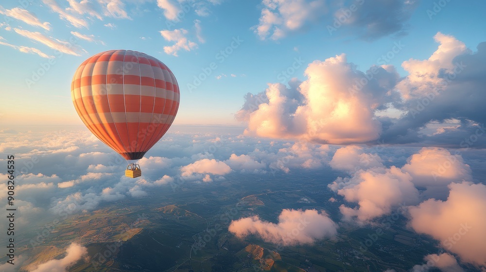 Hot Air Ballooning Floating and navigating in the sky Hot Air Ballooning Floating and navigating in the sky