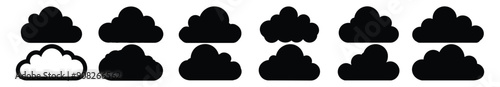 Cloud silhouette set vector design big pack of illustration and icon