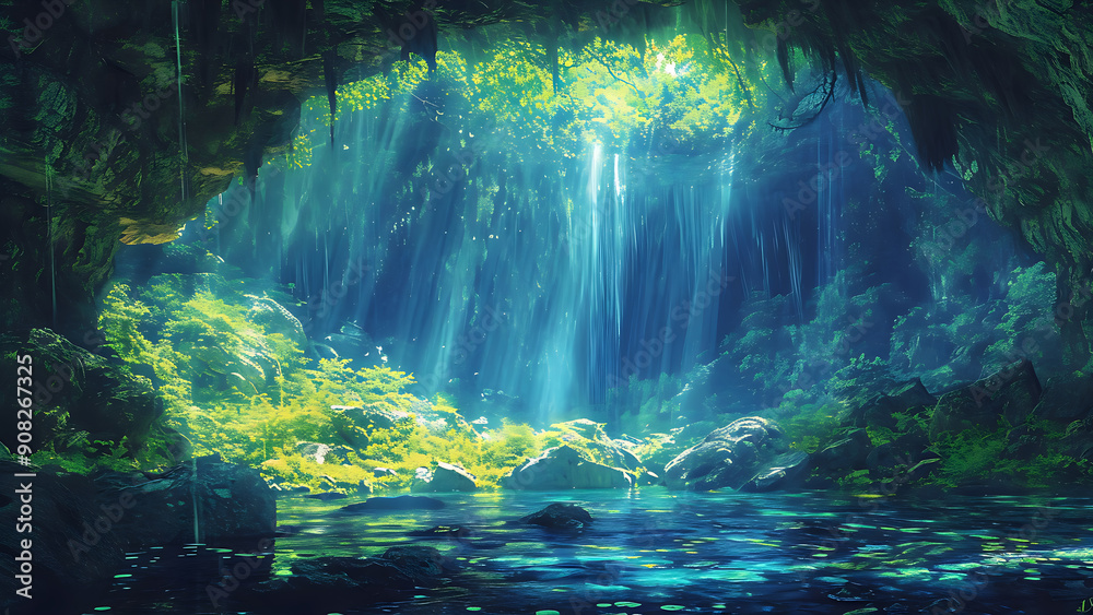 Cenote - cave, sunlight, water, nature, greenery, light rays, underground, mystical, forest, tropical, atmosphere, reflection, serenity, peaceful Cenote - cave, sunlight, water, nature, greenery, light rays, underground, mystical, forest, tropical, atmosphere, reflection, serenity, peaceful