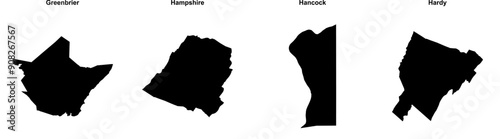 Greenbrier, Hampshire, Hancock, Hardy outline maps