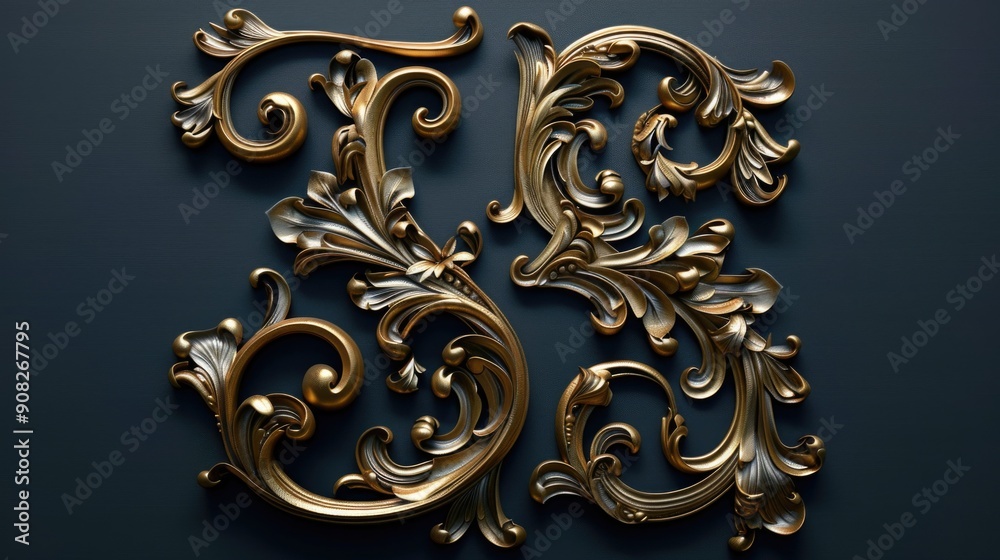 A golden letter B stands out against a dark background, ready for use in various designs and projects A golden letter B stands out against a dark background, ready for use in various designs and projects