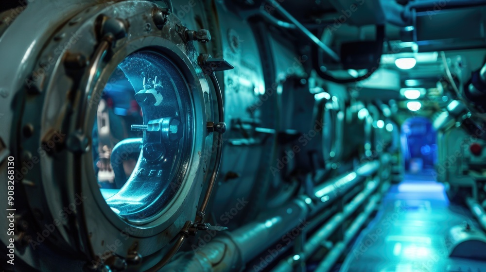 custom made wallpaper toronto digitalView of the inside of a submarine with consoles and equipment
