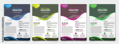 Flyers Design professional, Modern design, Set with 4 colors design, modern design, Design Template for Corporate Use