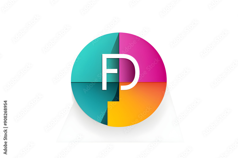 Colorful FD (Fixed Deposit) Icon Symbolizing Financial Savings Product. Colorful FD (Fixed Deposit) Icon Symbolizing Financial Savings Product.