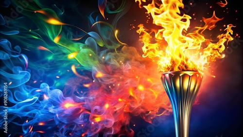 The Flame's Embrace: A Symphony of Colors and Light  AI Generated