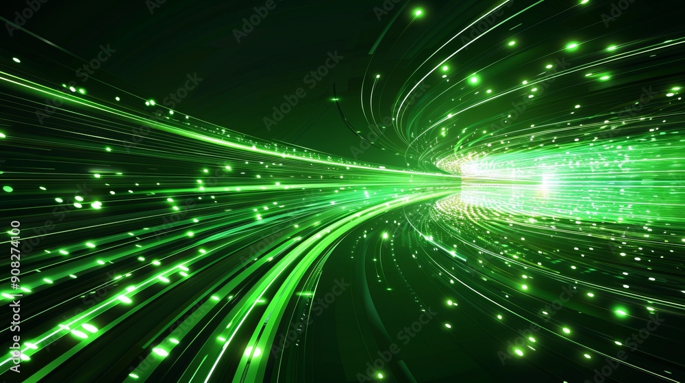 Abstract Green Light Beams with Futuristic Design 13 Abstract Green Light Beams with Futuristic Design 13