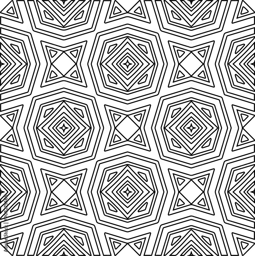 Monochrome ornamental texture with smooth linear shapes, zigzag lines, lace pattern.Abstract black pattern for web page, textures, card, poster, fabric, textile. White background. Monochrome ornamental texture with smooth linear shapes, zigzag lines, lace pattern.Abstract black pattern for web page, textures, card, poster, fabric, textile. White background.