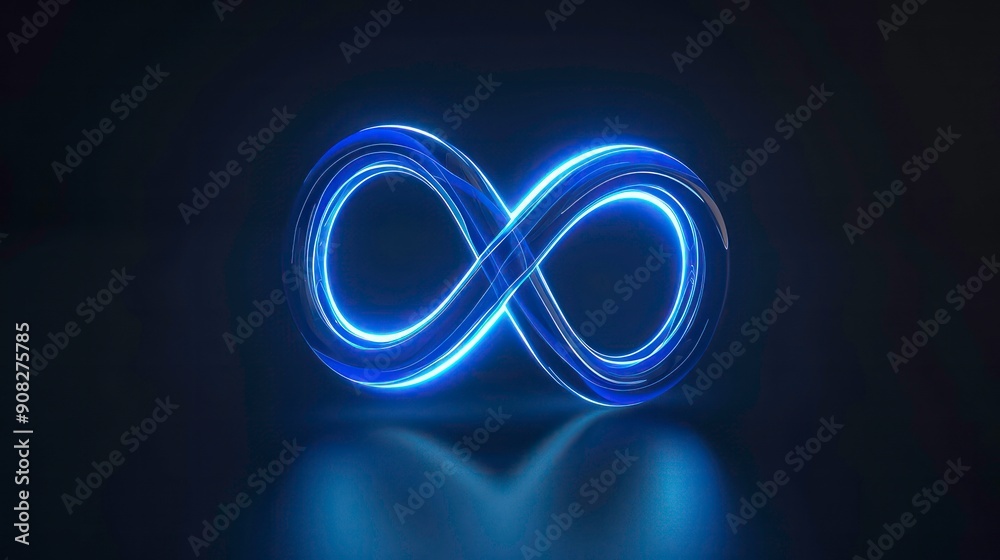 Glowing Purple Infinity Symbol on a Dark Background Glowing Purple Infinity Symbol on a Dark Background