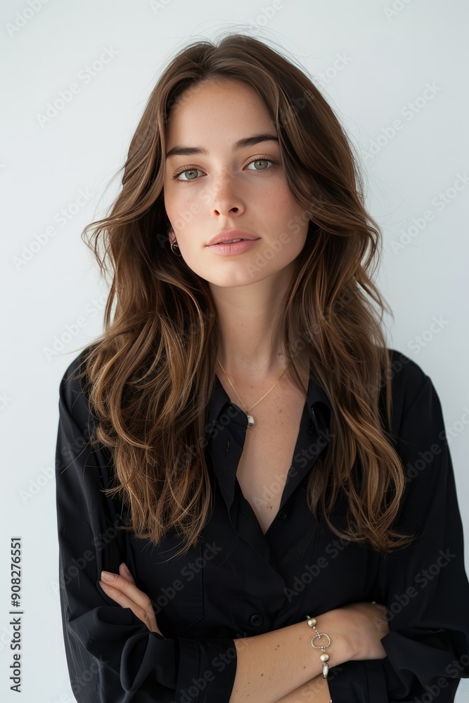 Elegant Woman in Black with Confident Pose 1 Elegant Woman in Black with Confident Pose 1