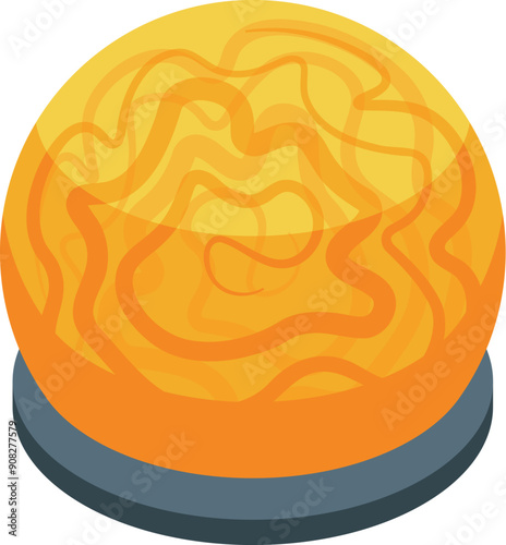 Magic ball standing on support glowing on dark background, mystical object for predicting future