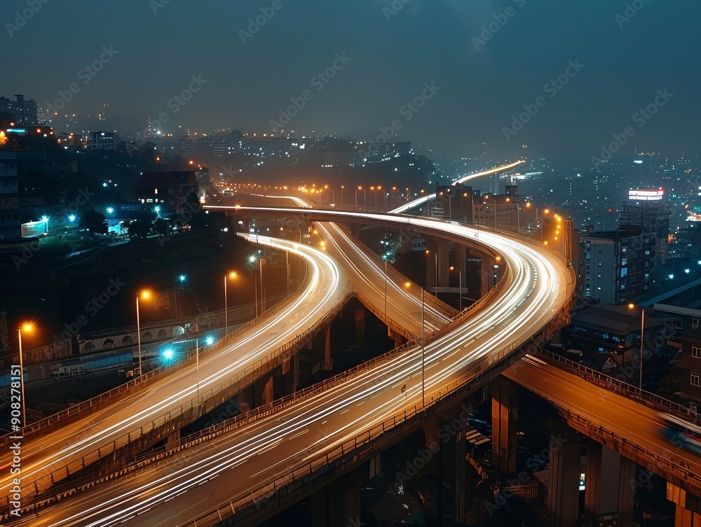 Highway Interchange at Night 3 Highway Interchange at Night 3