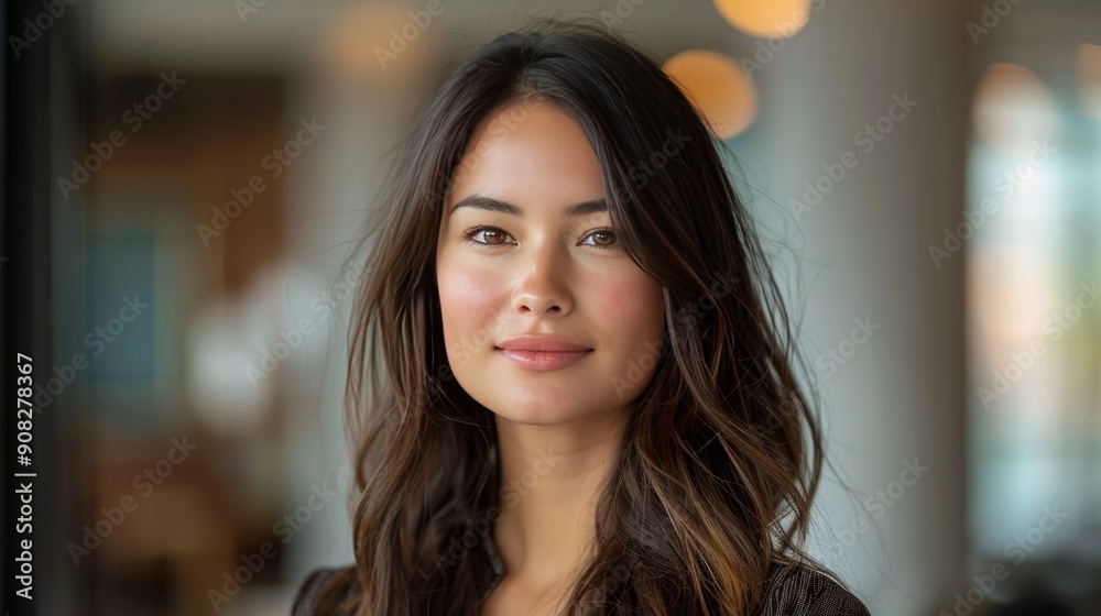 Confident Woman in Office Setting Confident Woman in Office Setting