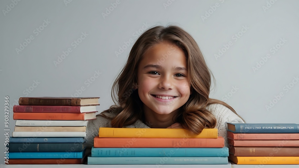 high school girl holding books on white background high school girl holding books on white background