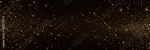 Obraz na płótnie sparkle golden glittering dust particle on black background w salonie