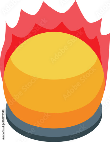 Yellow fire alarm is flashing, creating an emergency alert