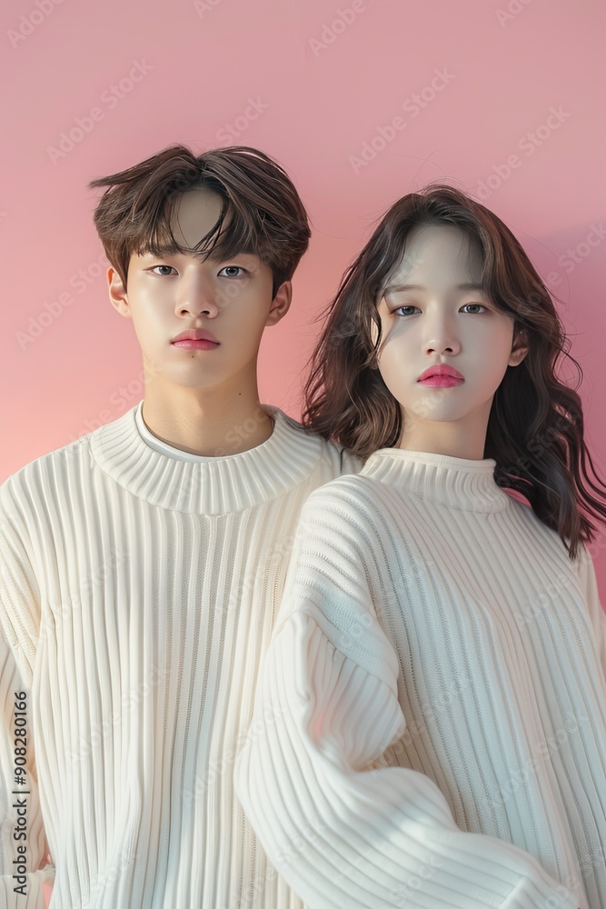 Matching Couple in White Sweaters 1 Matching Couple in White Sweaters 1