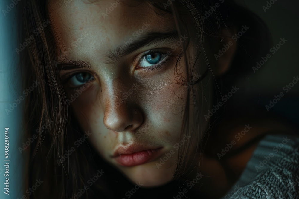 Moody Portrait with Deep Blue Eyes 1 Moody Portrait with Deep Blue Eyes 1