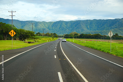 Bruce Highway near Cairns in the far north of Queensland in Australia