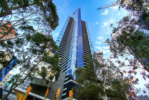Eureka Tower along the Southbank Promenade in Downtown Melbourne, Victoria, Australia