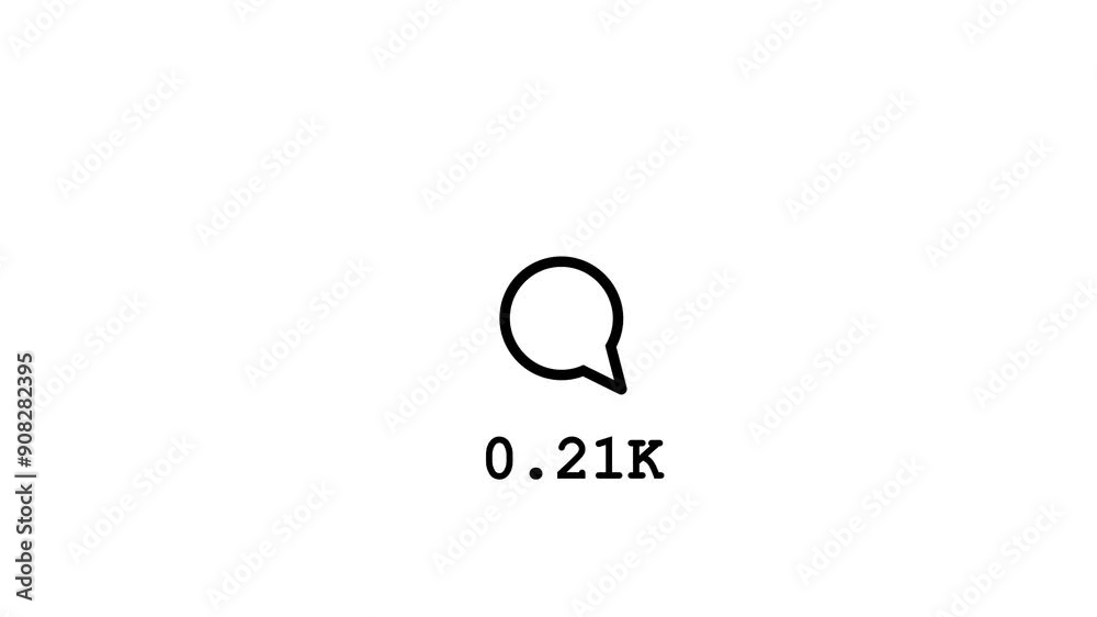 Massage count icon animation concept ,people comment count concept Massage count icon animation concept ,people comment count concept