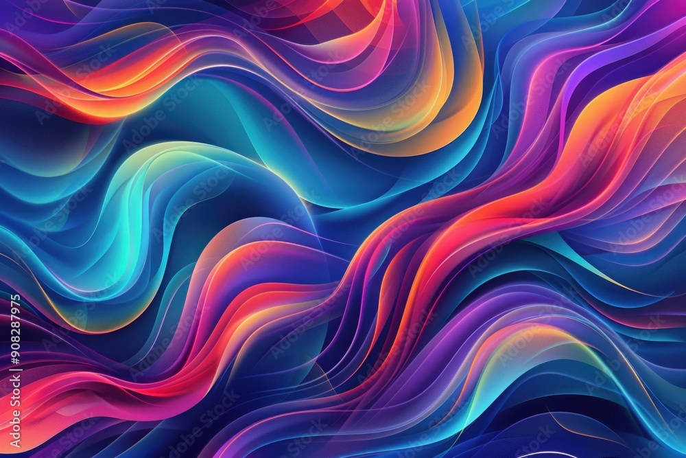 A vibrant and dynamic abstract background featuring wavy lines and shapes, ideal for use in creative projects where a unique visual element is needed A vibrant and dynamic abstract background featuring wavy lines and shapes, ideal for use in creative projects where a unique visual element is needed