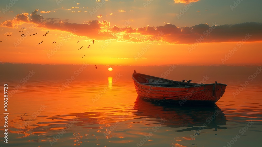 Sunset Boat on Tranquil Water 7 Sunset Boat on Tranquil Water 7