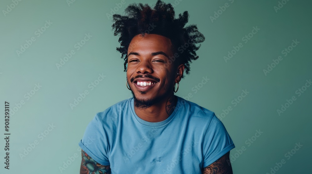 Smiling Man on Green Background 12 Smiling Man on Green Background 12