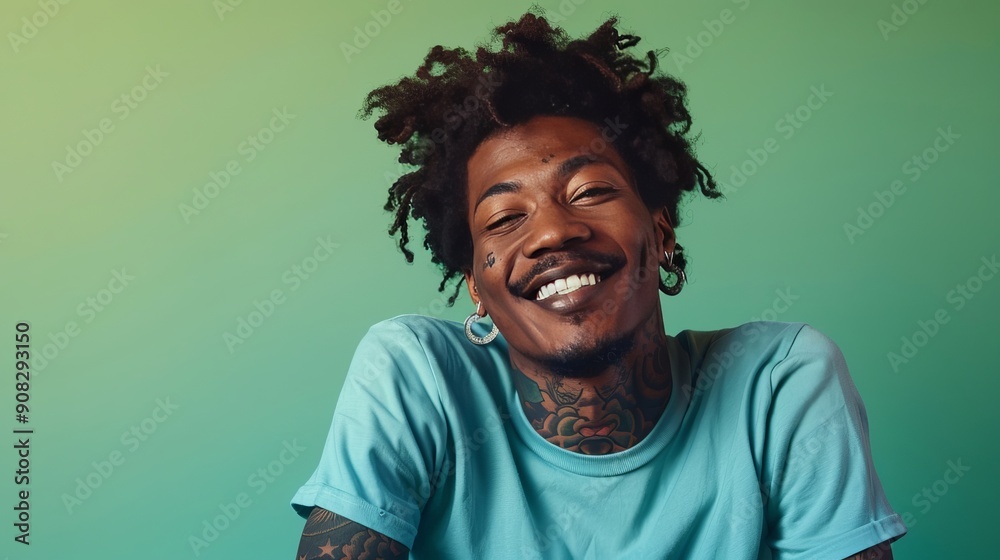 Smiling Man on Green Background 9 Smiling Man on Green Background 9