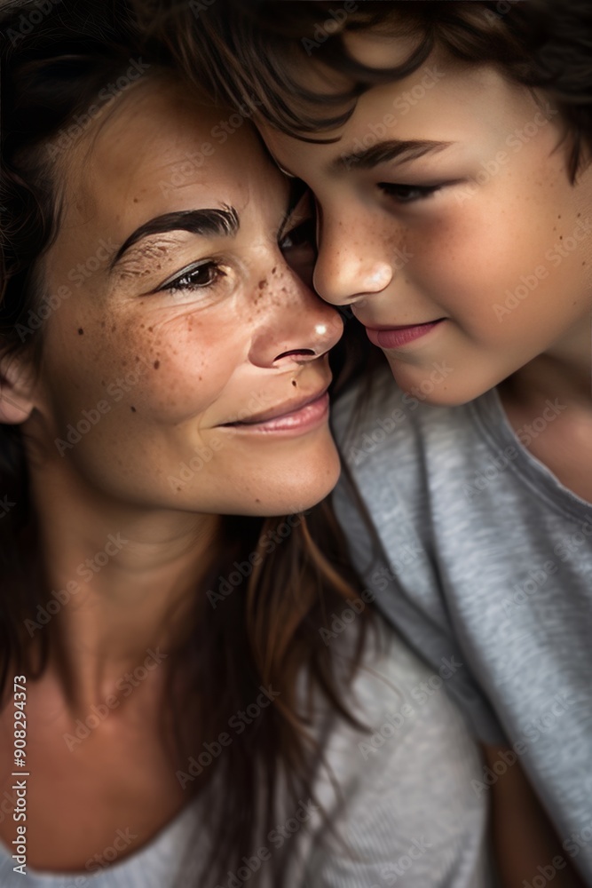 Mother and Son Sharing a Tender Moment 1 Mother and Son Sharing a Tender Moment 1