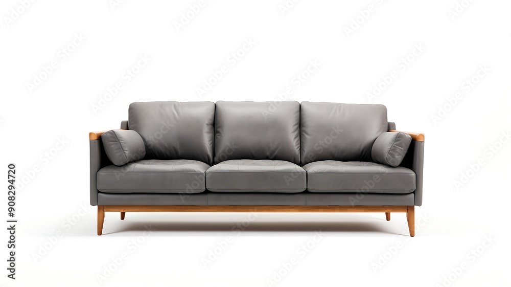 Grey sofa isolated on a white background Grey sofa isolated on a white background