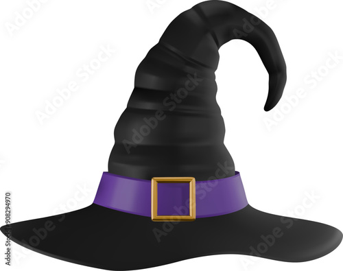 3d witch hat. isolated witch cap
