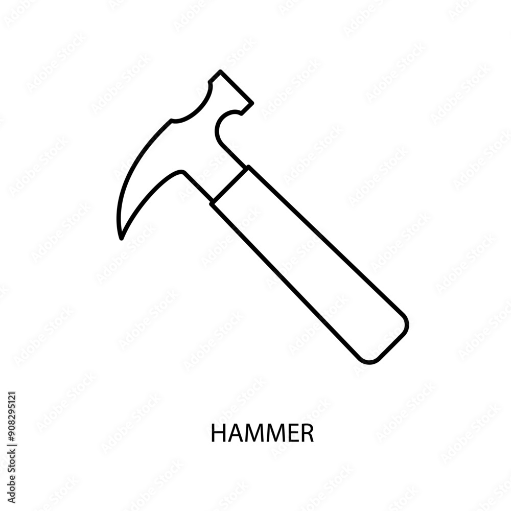 hammer concept line icon. Simple element illustration. hammer concept outline symbol design. hammer concept line icon. Simple element illustration. hammer concept outline symbol design.