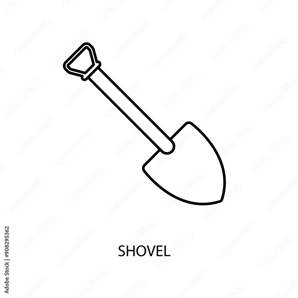 shovel concept line icon. Simple element illustration. shovel concept outline symbol design. shovel concept line icon. Simple element illustration. shovel concept outline symbol design.