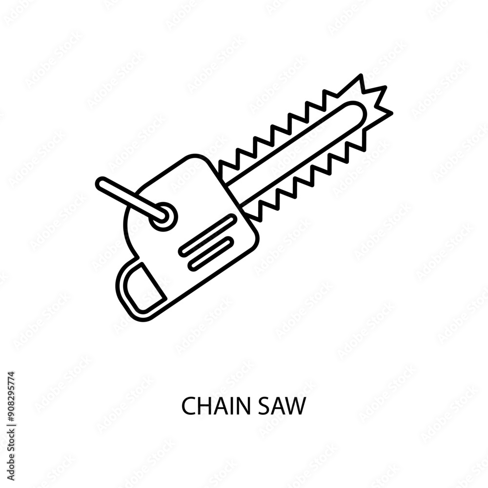 chain saw concept line icon. Simple element illustration. chain saw concept outline symbol design. chain saw concept line icon. Simple element illustration. chain saw concept outline symbol design.