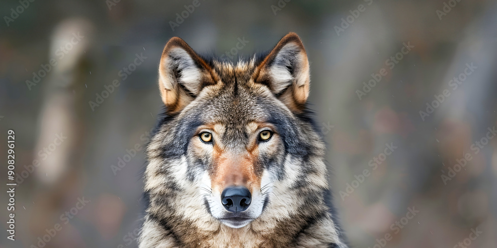 Powerful and Majestic Wolf Predator in Dramatic Natural Landscape Background Captivating Close up Portrait of Fierce Canine Animal with Piercing Gaze in Rugged Outdoor Setting Powerful and Majestic Wolf Predator in Dramatic Natural Landscape Background Captivating Close up Portrait of Fierce Canine Animal with Piercing Gaze in Rugged Outdoor Setting