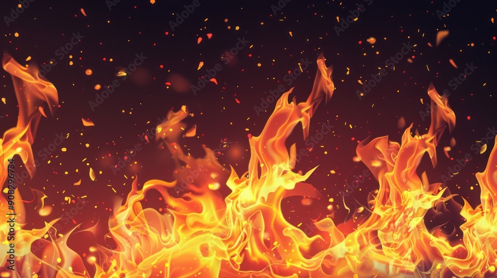 Hot burning fire background Hot burning fire background