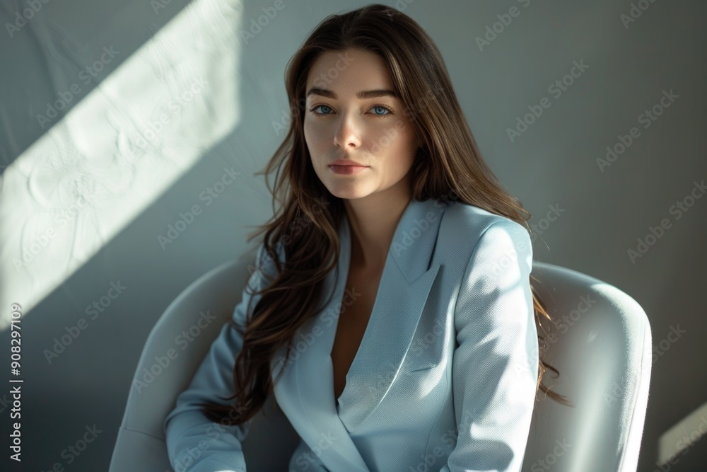 A woman sits comfortably in a chair, possibly reading or thinking A woman sits comfortably in a chair, possibly reading or thinking