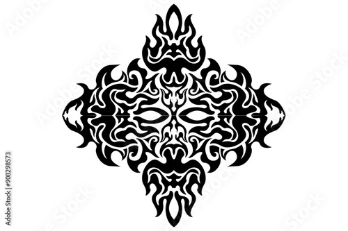 Frame or border decorative ornament design with a fire theme