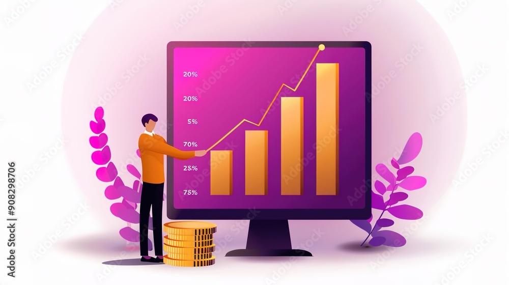 Successful Partnership - Investor shaking hands with Startup Founder with Growth Statistics in Background Successful Partnership - Investor shaking hands with Startup Founder with Growth Statistics in Background