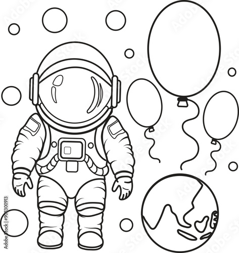 astronaut is carrying out his mission in outer space