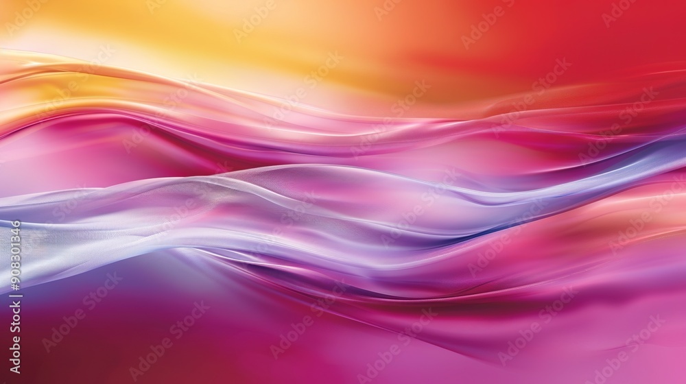 Fototapeta premium Abstract energy waves flowing in vibrant colors, dynamic force and movement, copy space on one side