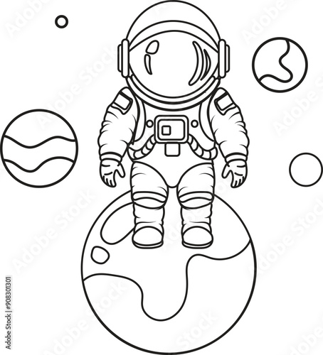 astronaut is carrying out his mission in outer space
