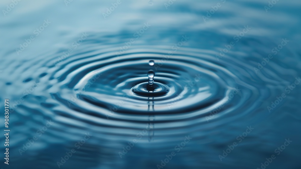 Dynamic Force of Nature: Detailed Ripple Effect in Water with Ample Text Space Dynamic Force of Nature: Detailed Ripple Effect in Water with Ample Text Space