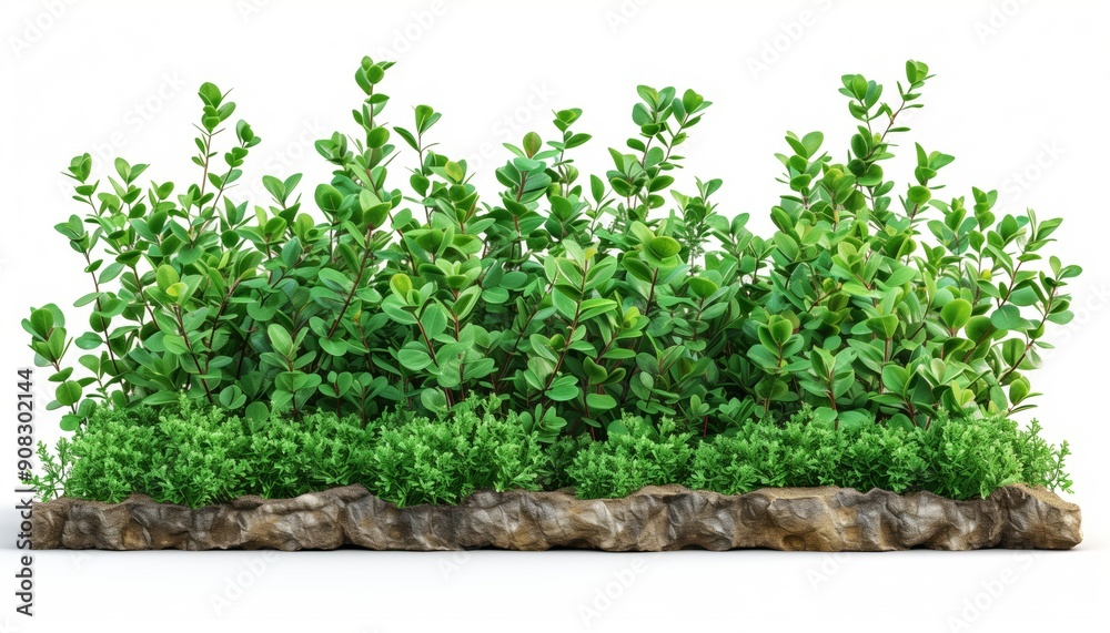 Lush Green Plants Growing in a Rocky Patch Lush Green Plants Growing in a Rocky Patch