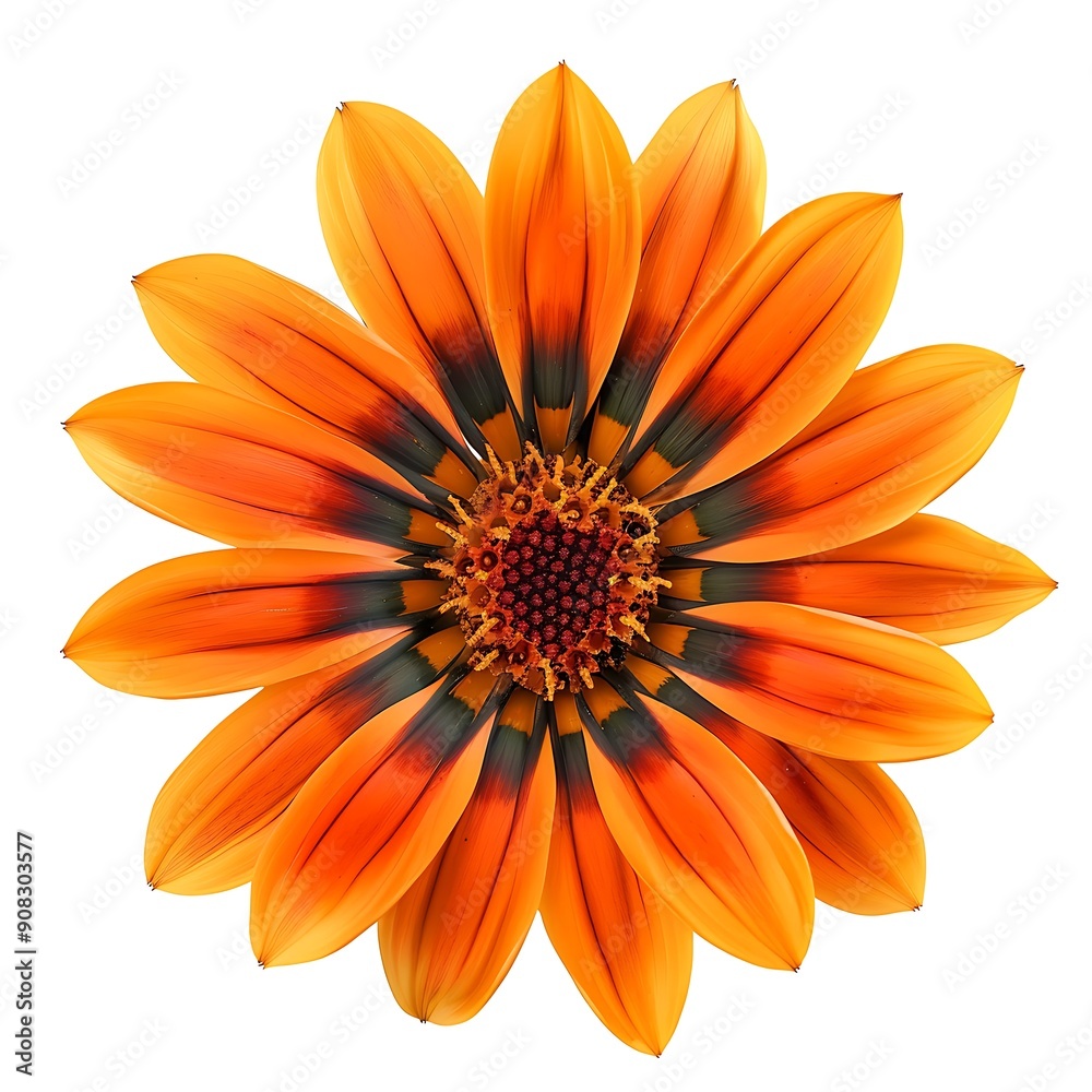 Gazania Isolated on White Background. Beautiful Gazania Flower Gazania Isolated on White Background. Beautiful Gazania Flower